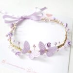Tiara aramada para bebê lilás