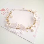Tiara aramada para bebê - branca