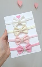 Laço de veludo com pérolas baby - Imagem 2